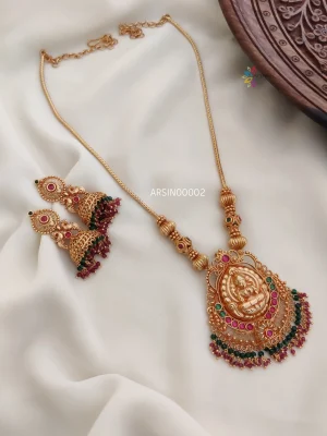 Traditional Crystal Bead Lakshmi Necklace