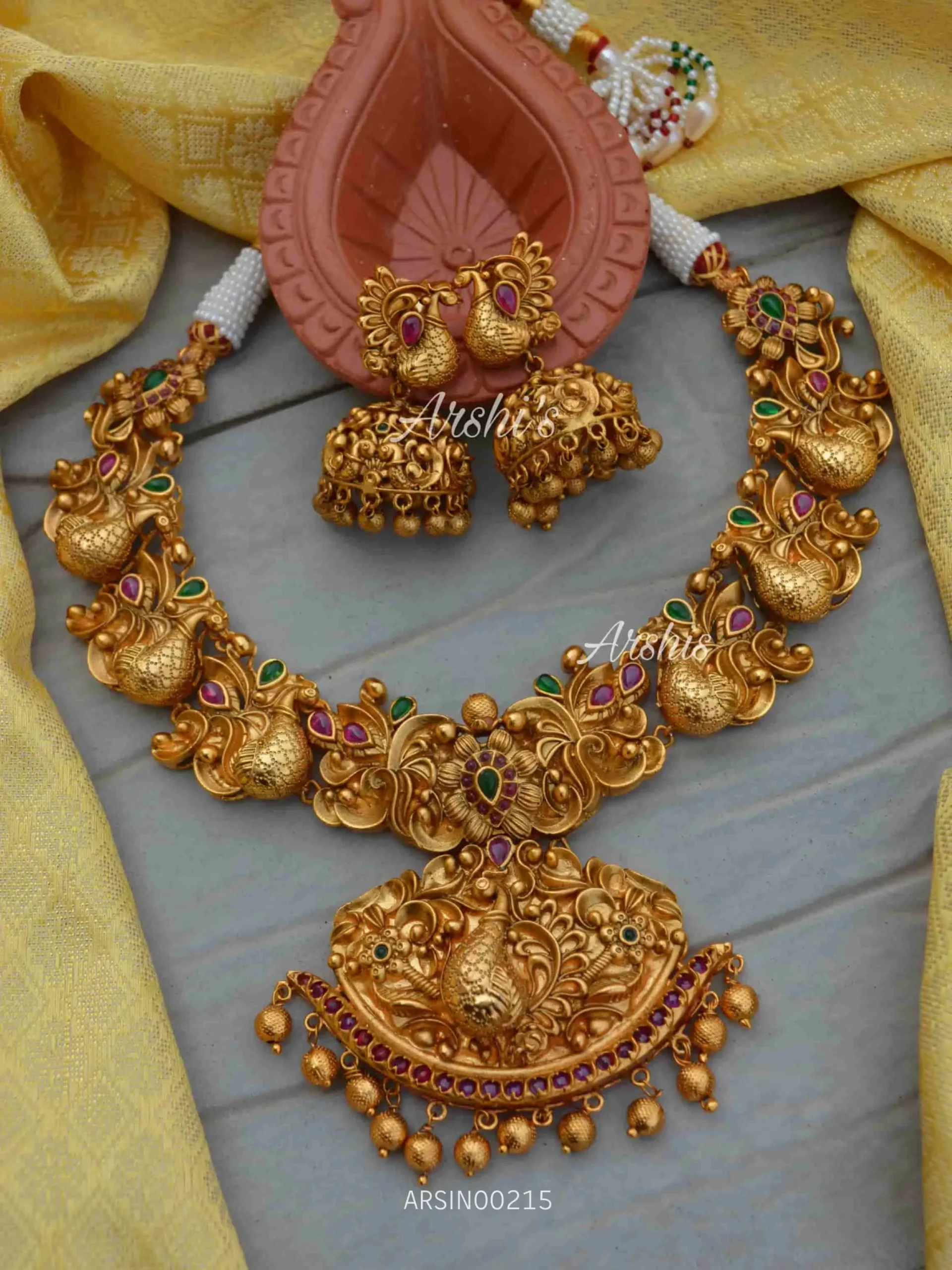 Unique Designer Peacock Bridal Necklace