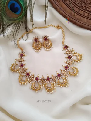 Latest Design Matte Chandbali Necklace