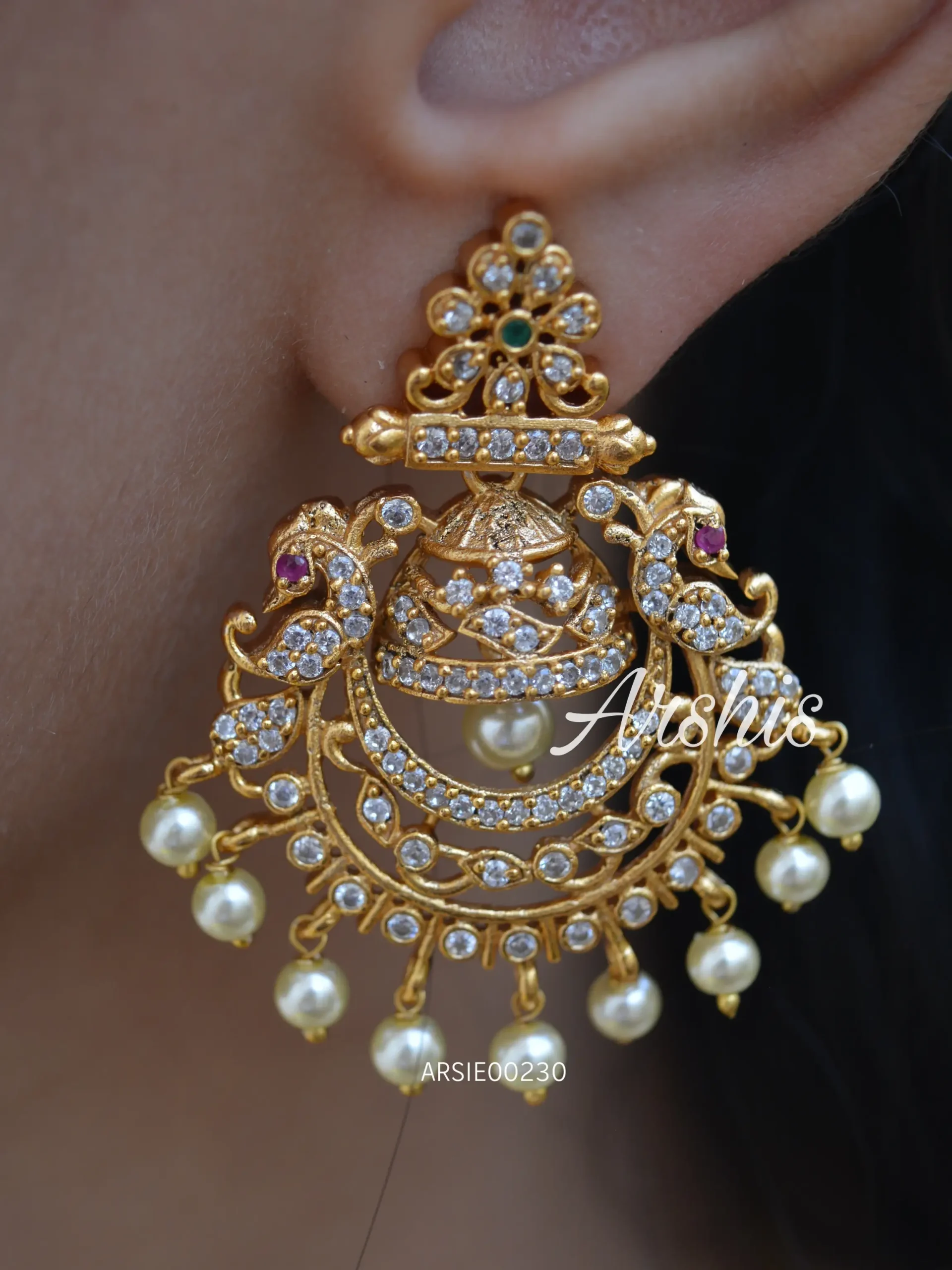 Latest Designer AD Stone Chandbali Earrings