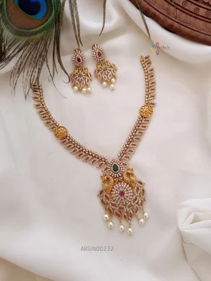 Gorgeous AD Stone Peacock Necklace