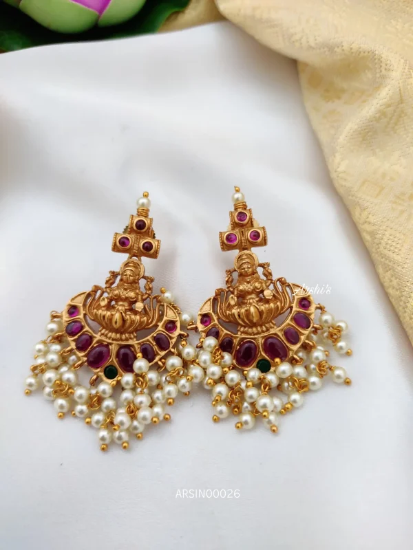 Traditional kemp Stone Lakshmi Guttapusalu Necklace - Arshis - Buy ...