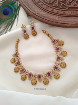 Matte Red Kemp Ramparivar Necklace