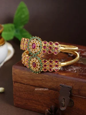 Kemp Stone Bridal Kada Bangles