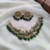 Peacock Green Bead Bridal Necklace