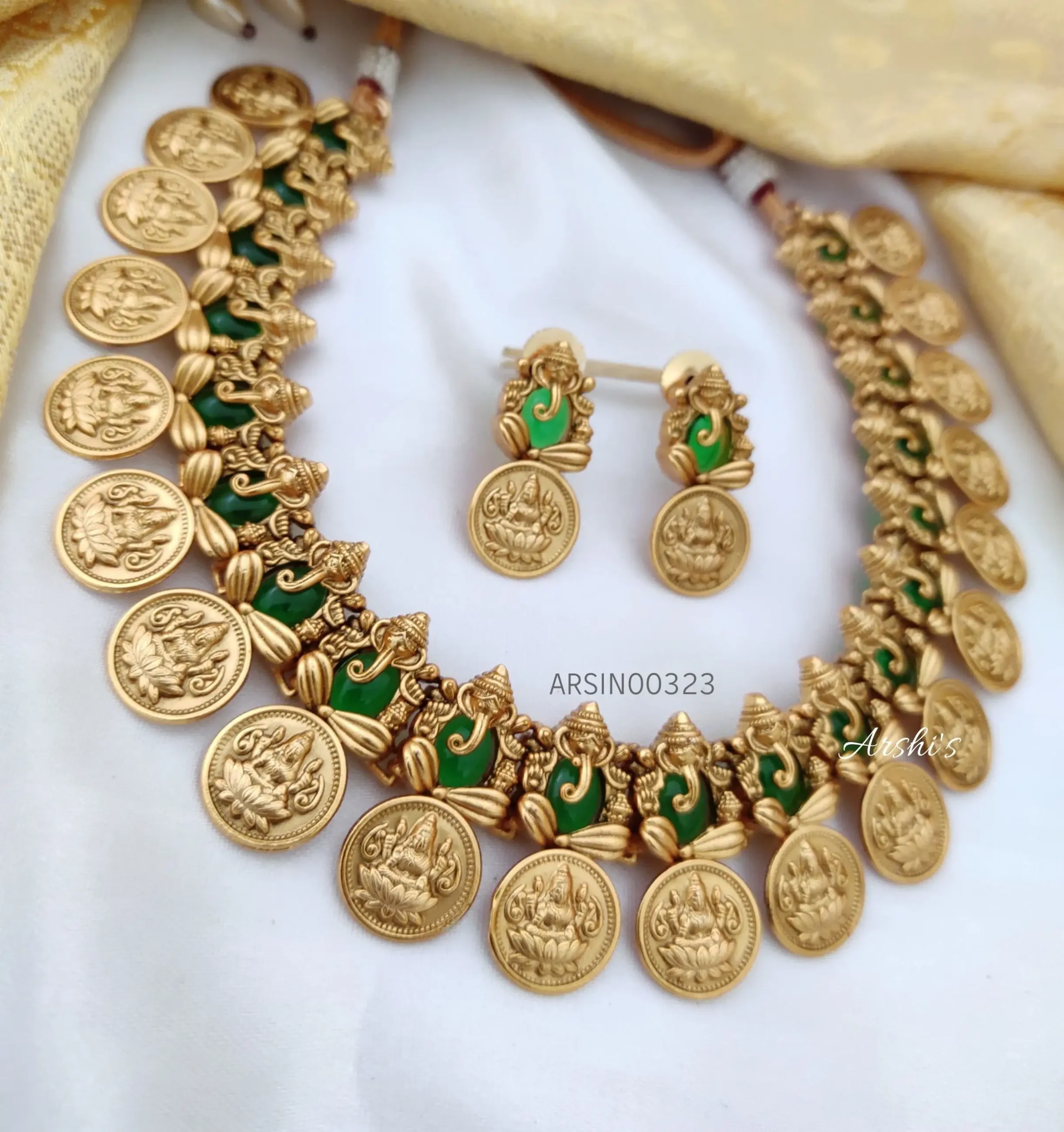 Traditional Ganesha Temple Coin Necklace