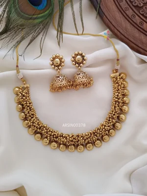 Antique Gold Ball Necklace