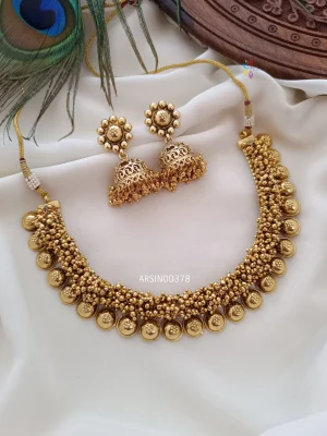 Antique Gold Ball Necklace