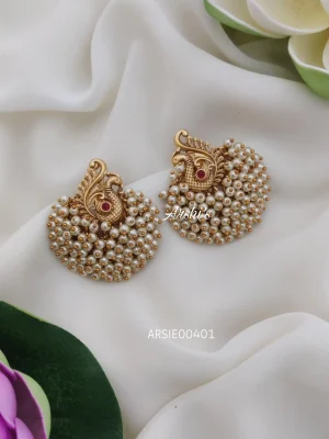 Cluster Peacock Pearl Earrings