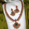 Gold Pearl Antique Red Kemp Necklace