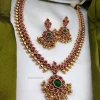 Gold Pearl Antique Red Kemp Necklace