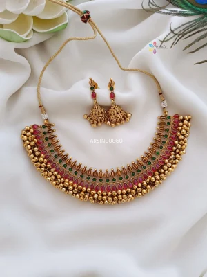 Beautiful kemp gold bead necklace