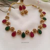Red and Green Gold Ball Necklace