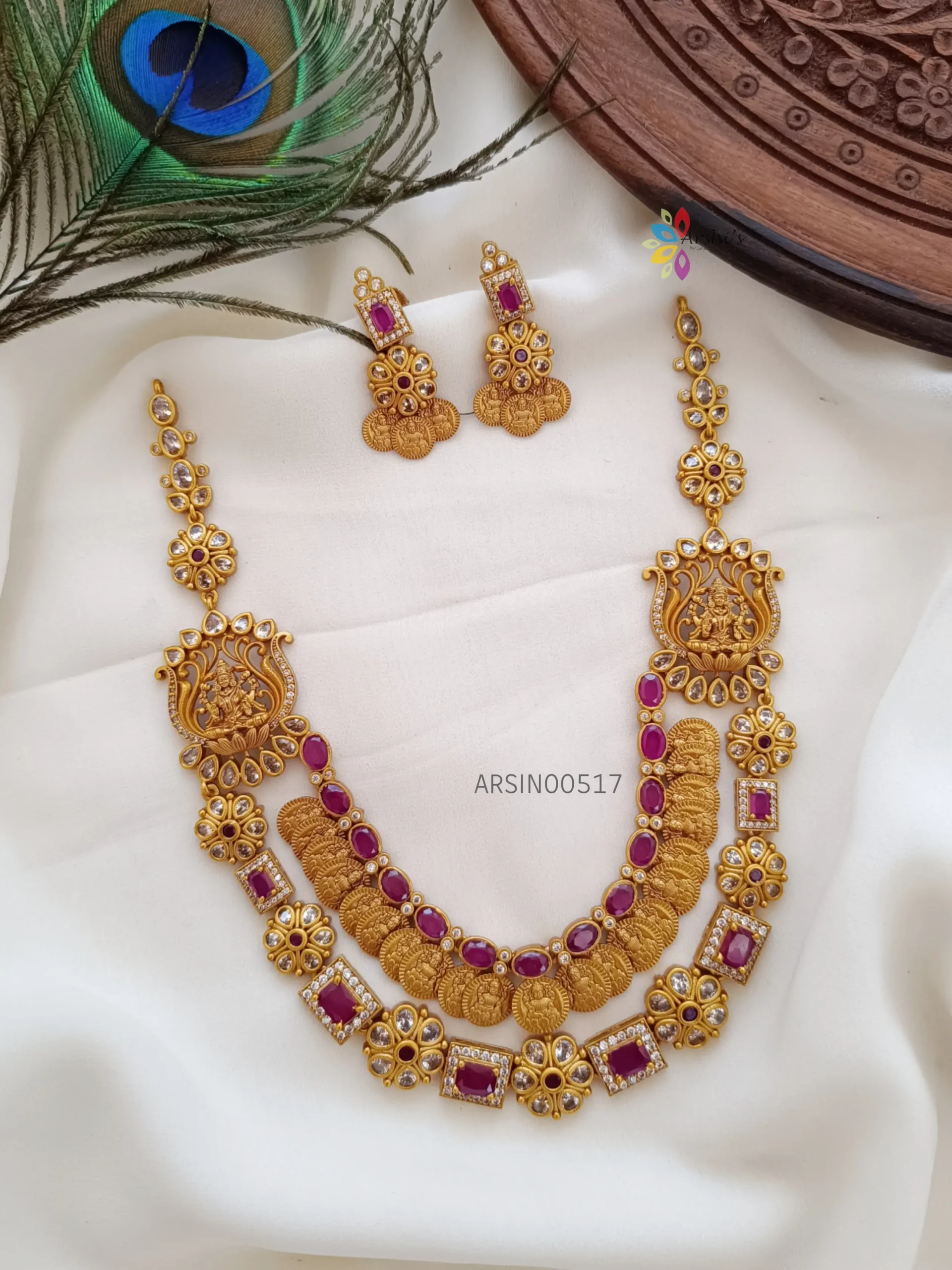 Two Layered Temple Lakshmi Necklace