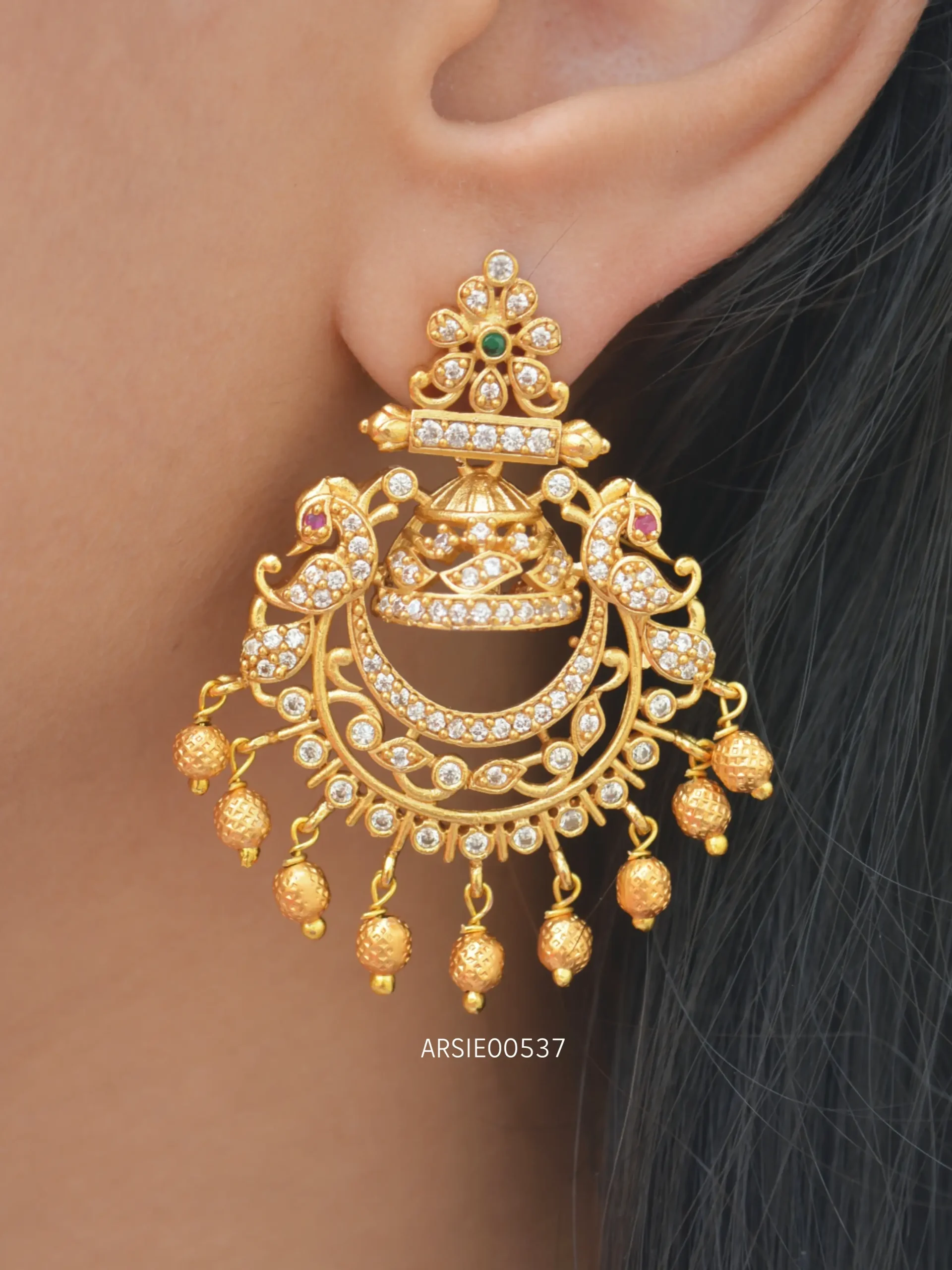 Gold Drop Chandbali Earrings