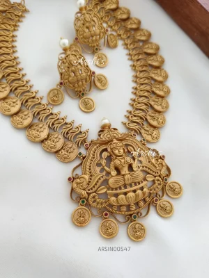 Matte Lakshmi Coin Necklace