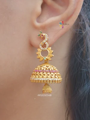 Small Peacock Design Jhumka