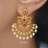 Dual Peacock Chandbali Earrings