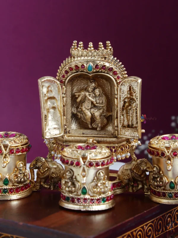 Traditional Radhe Krishna Kumkum Box