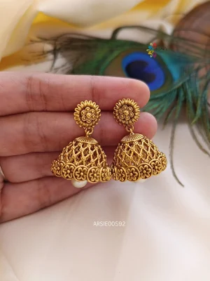 Antique Flower Design Jhumka