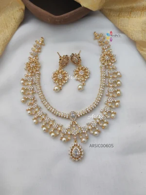 Beautiful Diamond Alike AD Stone Necklace