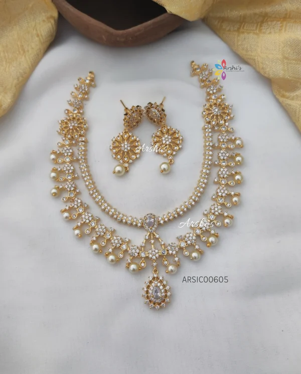 Beautiful Diamond Alike AD Stone Necklace