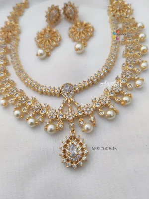 Beautiful Diamond Alike AD Stone Necklace