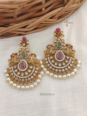 Chandbali AD Peacock Earrings