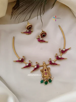 Lord Venkatesha Hasli Necklace