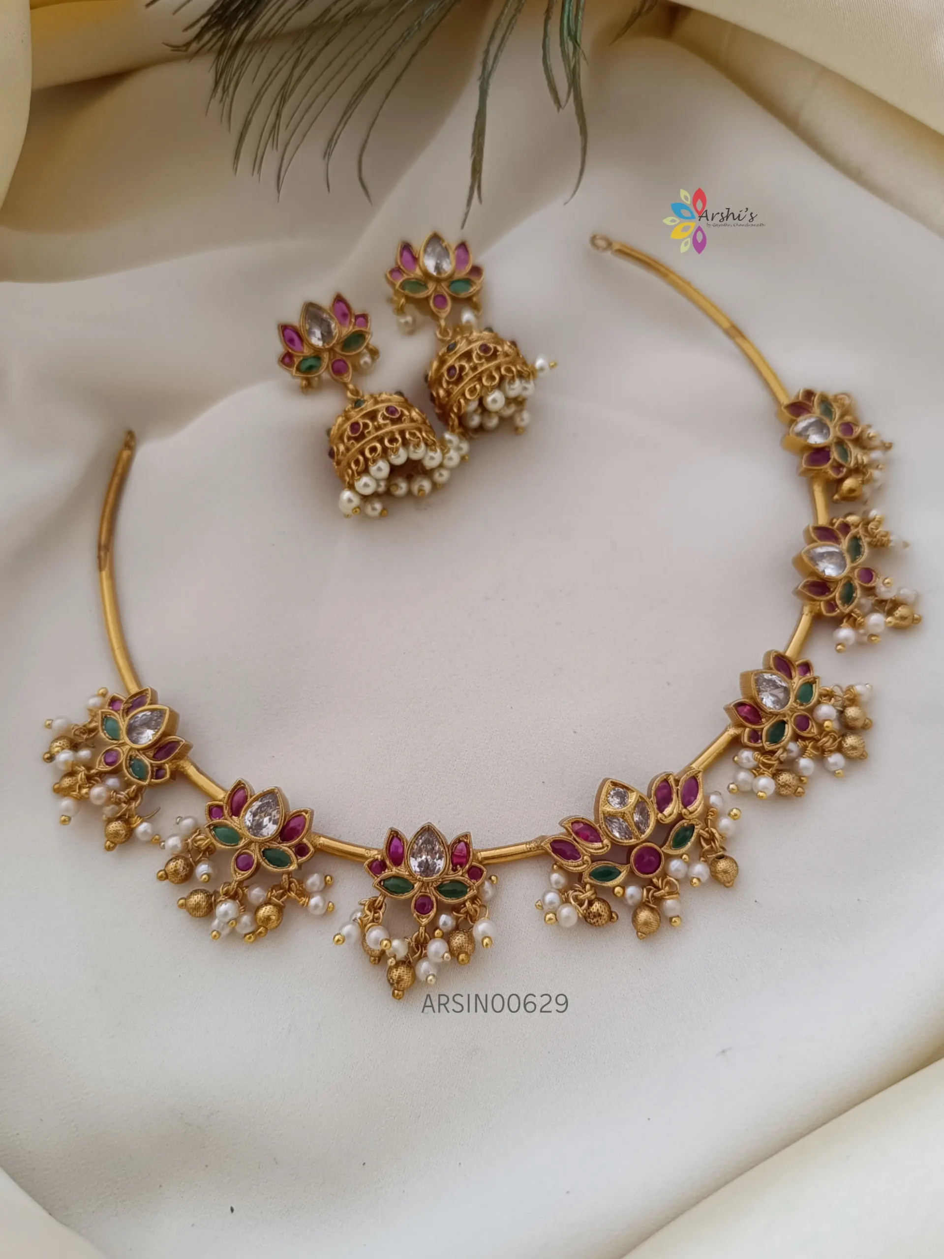 Seven Lotus Design Necklace