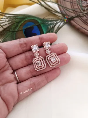 Simple AD Stone Earrings