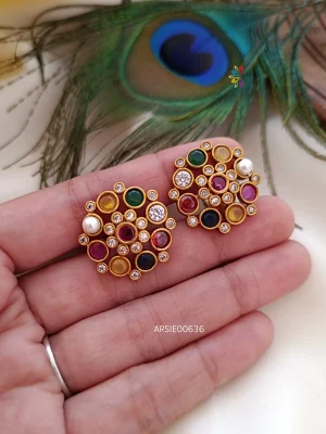 Navarathna Stone Ear Studs