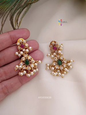 Amazing Stone with Pearls Earrings