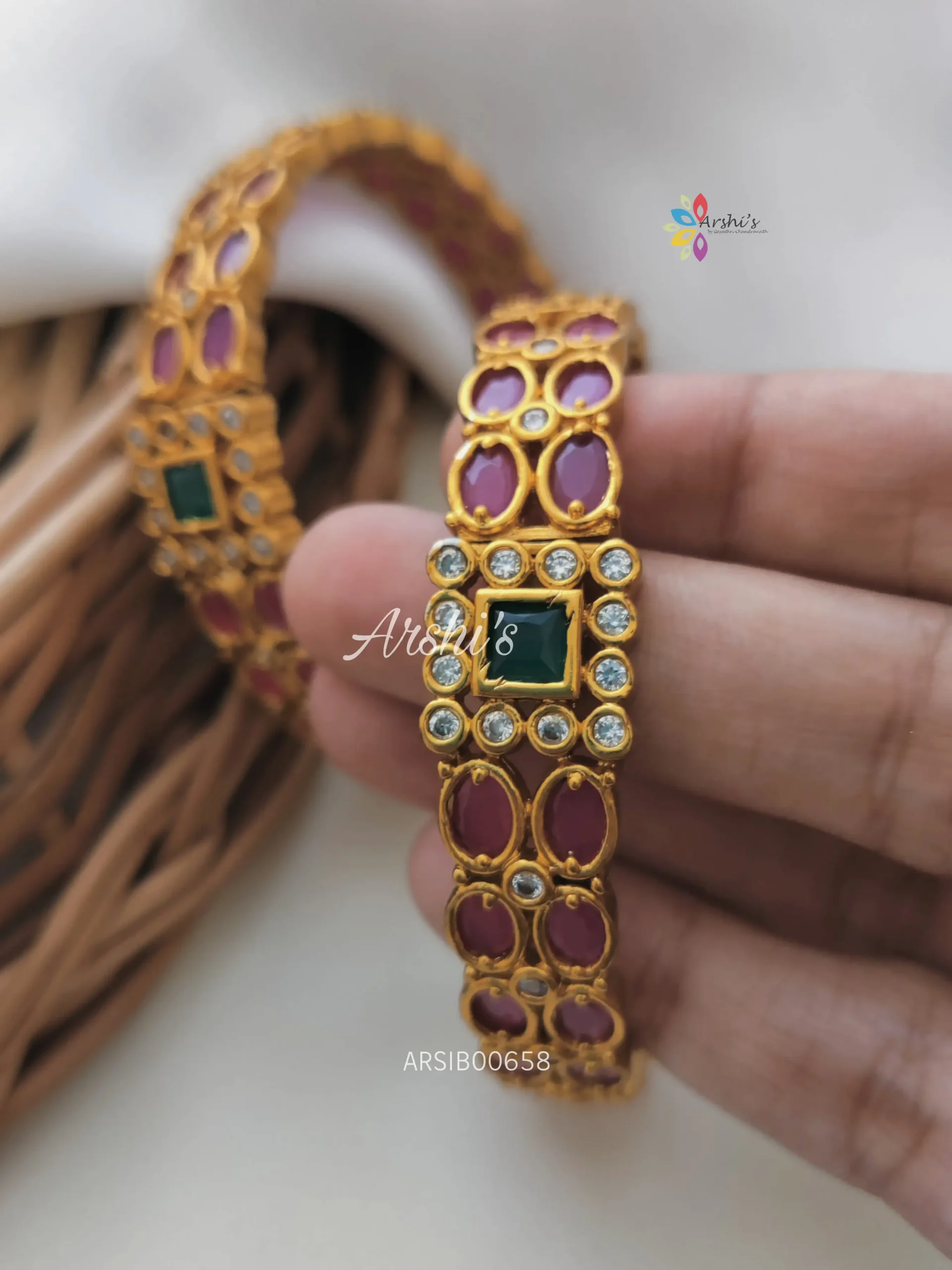 Buy Gold Plated American Diamond Ruby and White Stone Bangles Pair of 2.6  Size Bangle Bracelet Indian Designs CZ Crystal Studded Bangles Online in  India - Etsy