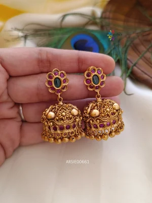 Antique Flower Design Jhumka