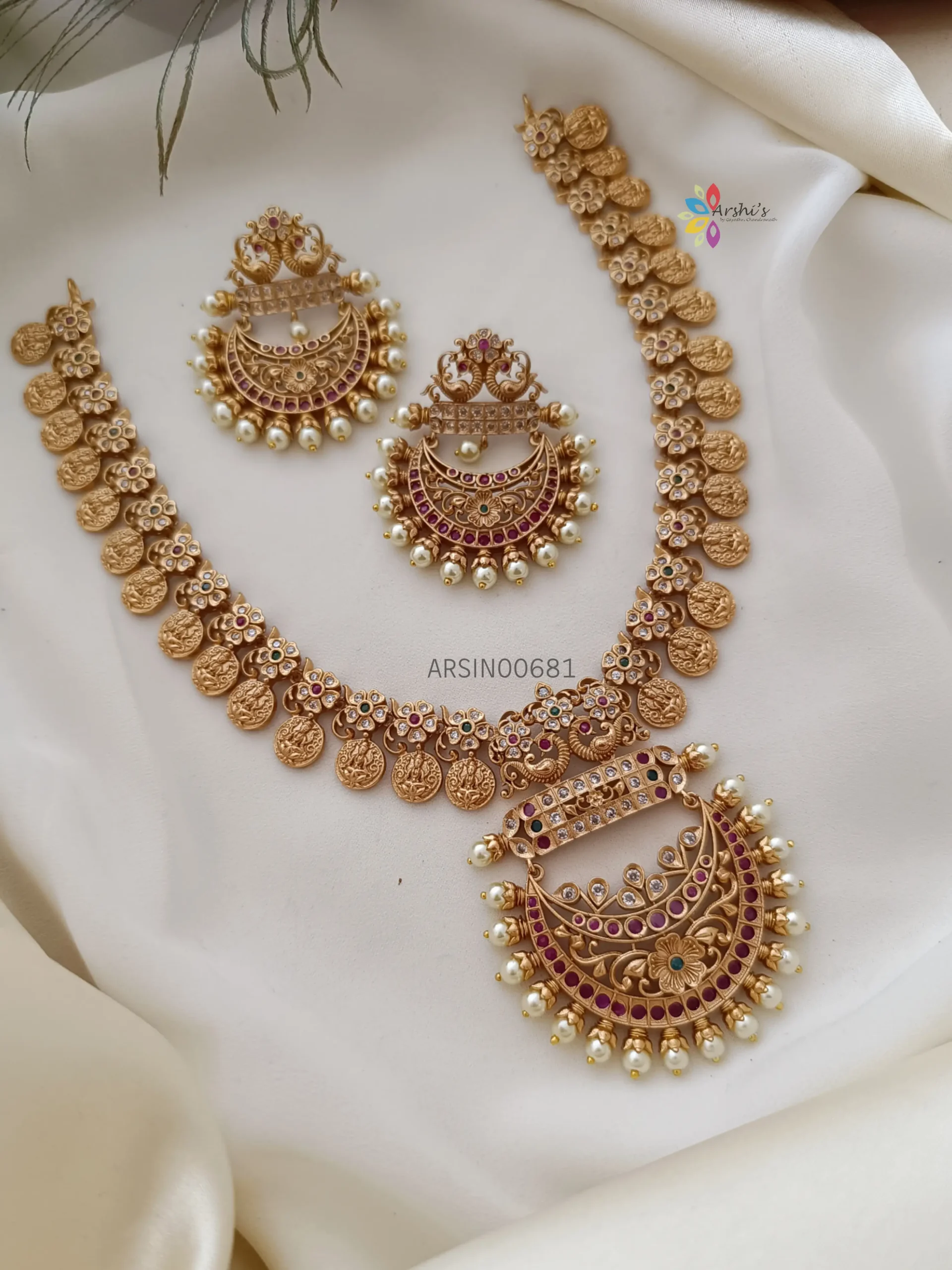 Lakshmi Coin Chandbali Pendant Necklace
