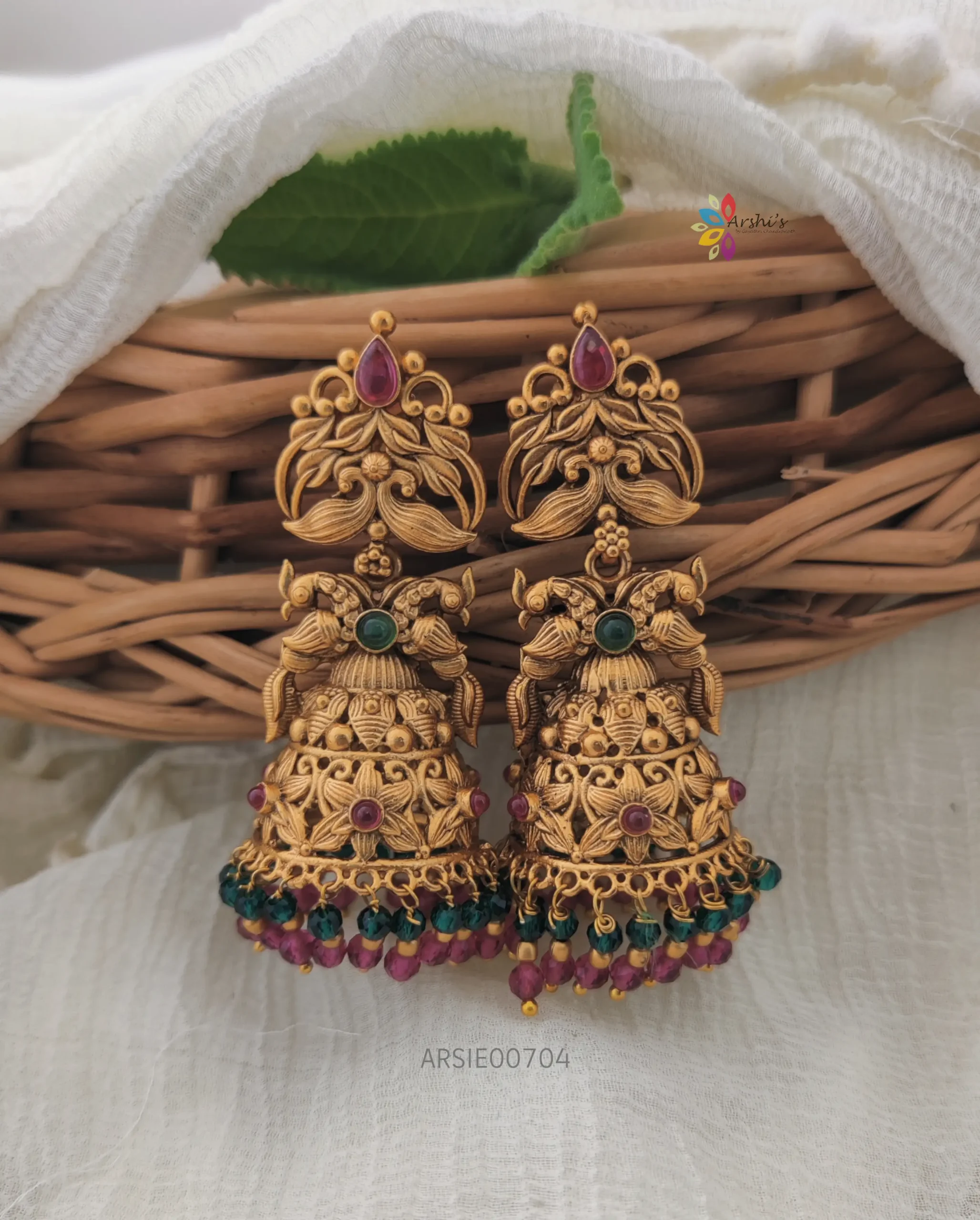 Grand Dual Peacock Earrings