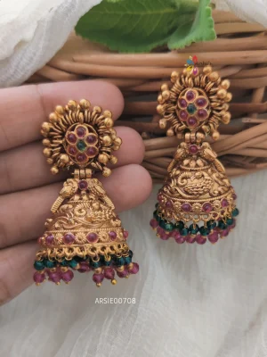 Classic Beads Peacock Jhumka