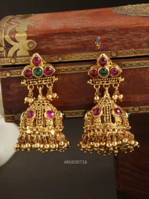 Gold Alike Kemp Stone Jhumka