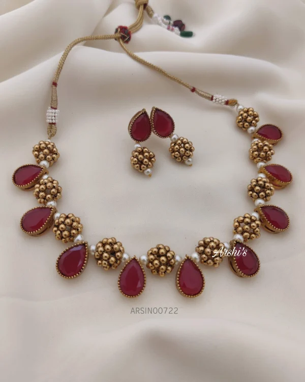 Red and Gold Beads Necklace Set – Kraft Smiths