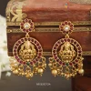 Temple Kemp Stone with Gold Bead Earrings