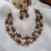Two Layered Green Stone Necklace
