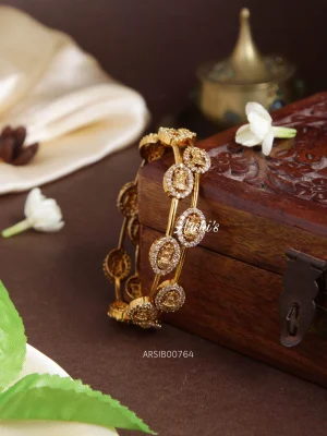Traditional Temple AD Set Of Two Bangles