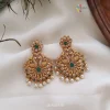 Peacock Emerald Stone Chandbali Earrings