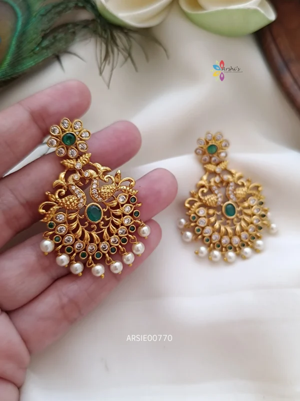 Diamond Chandbali Earrings - Indian Jewellery Designs
