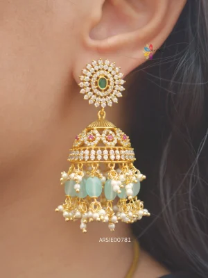 Bridal AD Stone Jhumkas