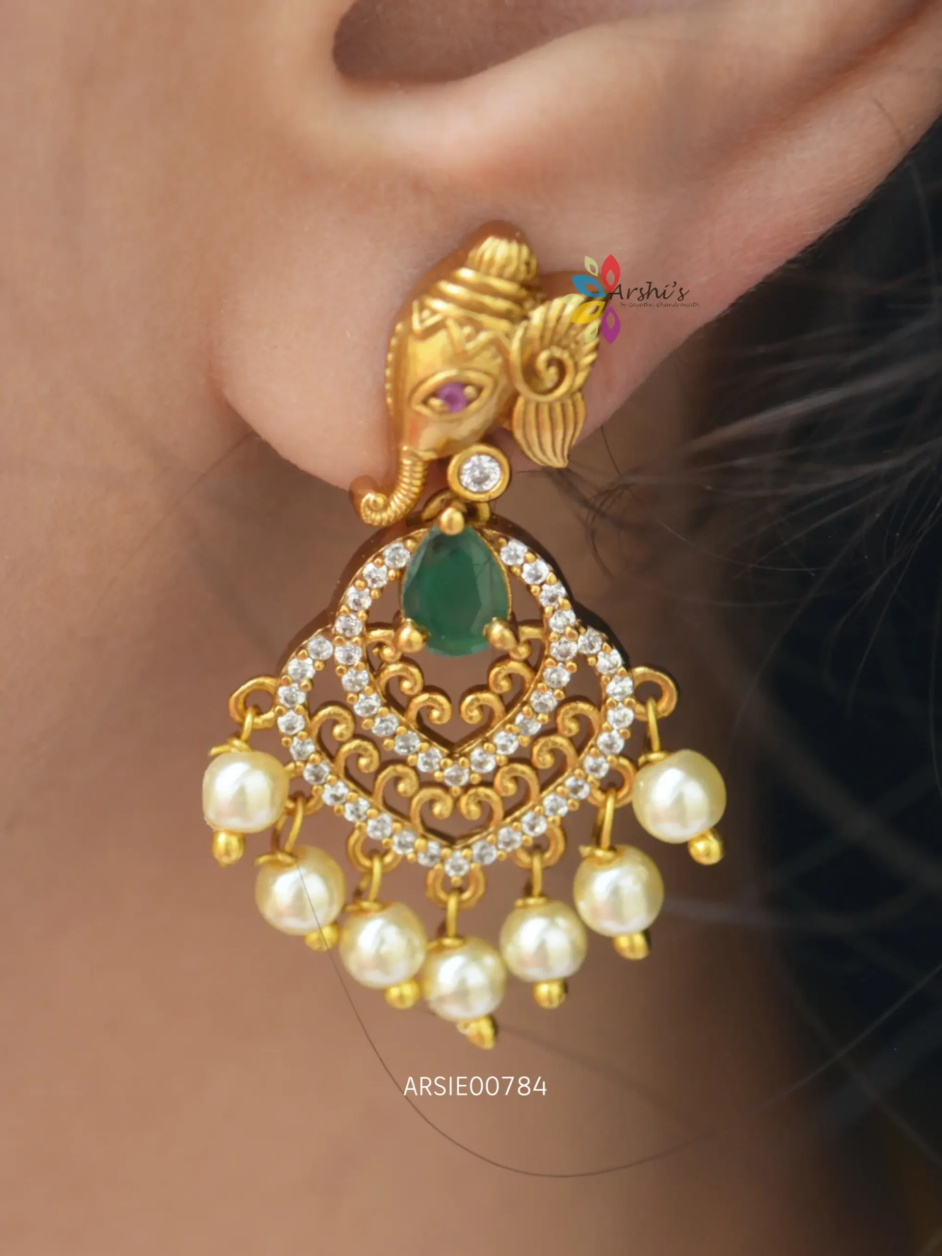 Traditional Ganesha AD Earrings