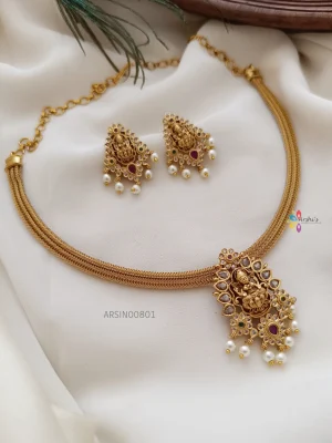 Traditional Small Lakshmi Pendant Necklace