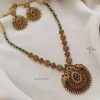 Elegant Emerald Stone Peacock Necklace