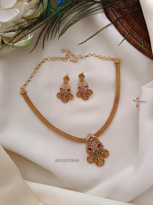 Traditional Lakshmi Coin Pendant Necklace